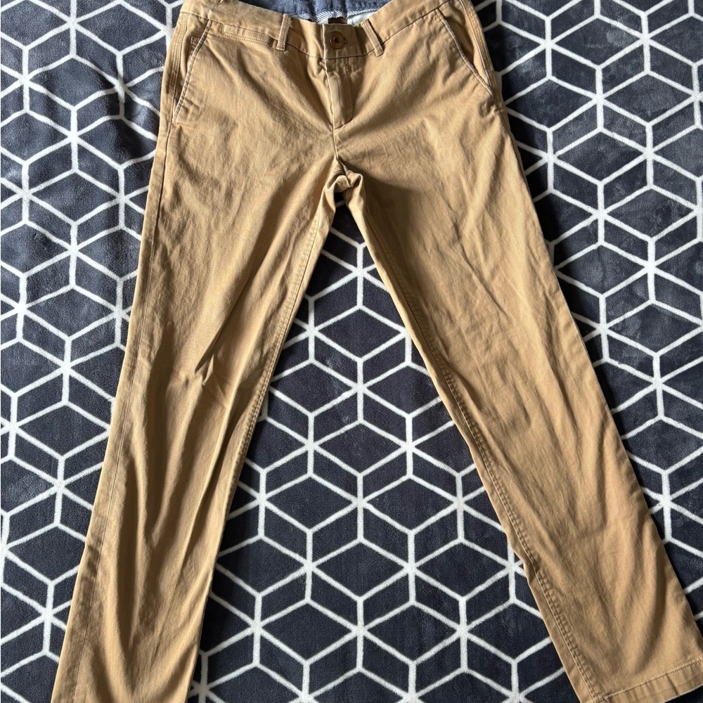 Banana Republic Tan Chinos Flat Front Lightweight